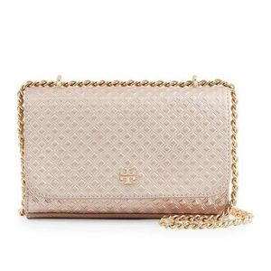 Tory Burch Marion Metallic Shoulder bag Rose Gold